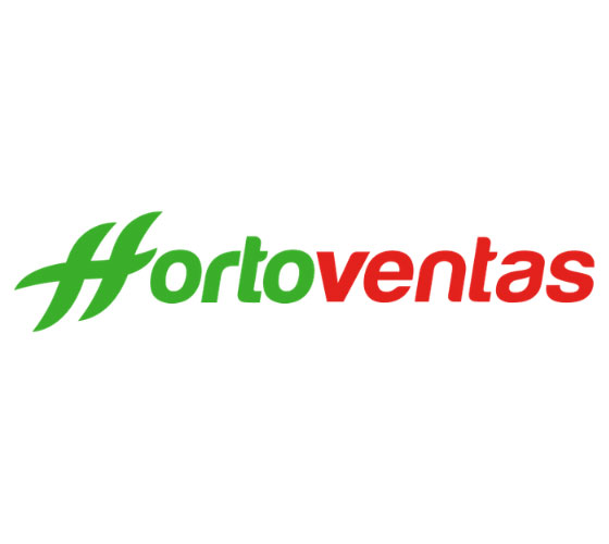 Logotipo de Hortoventas, parte Horto en color verde y ventas en color rojo